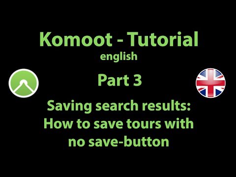 Komoot tutorial for english users - Part 3 - Save your search result Video