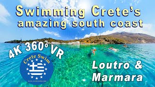 Crete, Greece VR 360 beaches and swimming at Loutro and Marmara