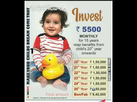 #lic invest monthly 5500||get 9,40,000 child plan