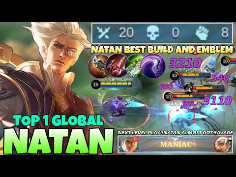 20 Kills No Death!! Perfect Top 1 Natan Gameplay! Natan Best Build 2022 | Top 1 Global Natan | Mlbb