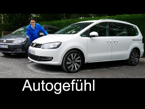 New Volkswagen VW Sharan Facelift FULL REVIEW test driven 2016 Highline TDI 150 & 184 hp comparison