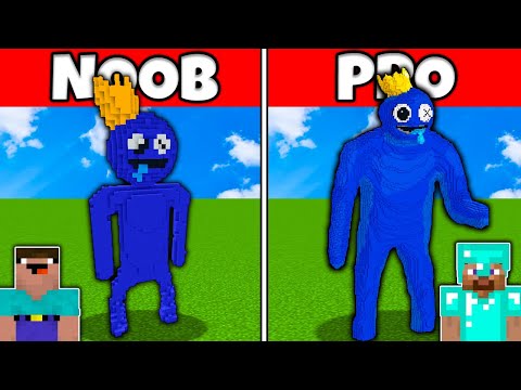 Minecraft NOOB vs PRO: RAINBOW FRIENDS BLUE HOUSE BUILD CHALLENGE