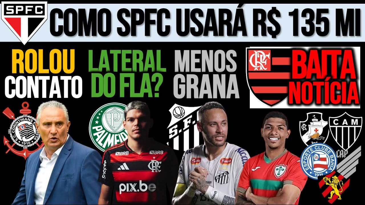 TIMÃO CONSULTA TITE! LATERAL NO VERDÃO? SP: R$ 135MI EM CAIXA! RENOVAÇÃO NO FLA! GRANA COM NEY! GALO
