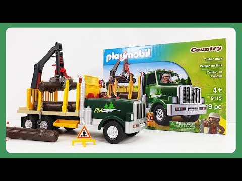 Play video of PlayMobile Dump Truck transporting logs