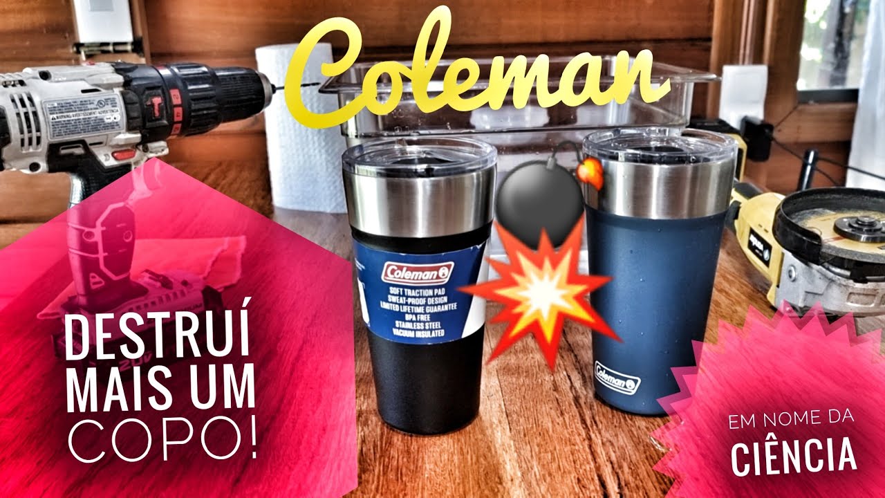 CORTEI meu COPO termico da COLEMAN ao MEIO! Será que é igual o Stanley? Bora Vê? #curiosidades