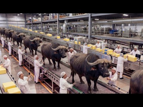 Inside the Factory Buffalo Milk Butter Making Process | Pure Desi Makhan