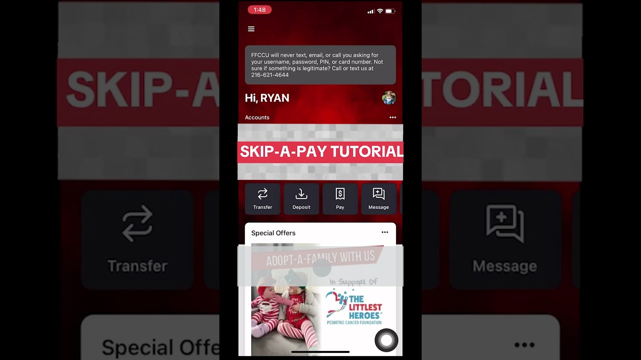 Skip-A-Pay - Digital Banking Tutorial - #digitalbanking #ffccu  #creditunion  #onlinebanking #loans