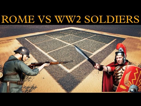 WW2 ARMY VS MASSIVE ROMAN ARMY | Ultimate Epic Battle Simulator 2 | UEBS 2