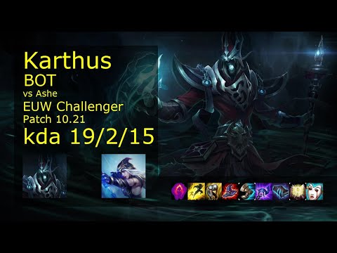 Karthus Bot & Pantheon vs Ashe & Tahm Kench - EUW Challenger 19/2/15 Patch 10.21 Gameplay