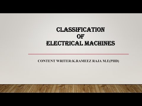 Classification of Electrical Machines
