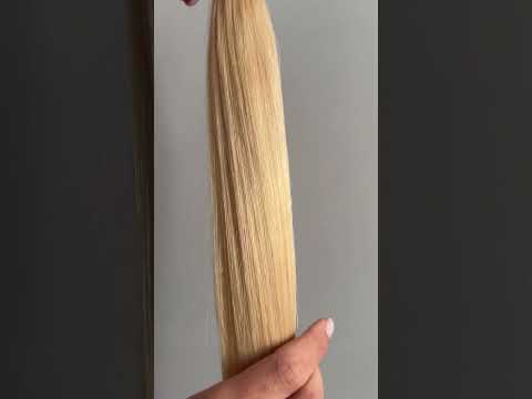 Волосся для гарячого нарощування на капсулах, 55 см, пряме, 100 пасм, світлий блонд (613) video