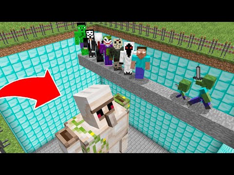 ÖLÜRSEN GOLEM ÇUKURUNA DÜŞERSİN 😱 - Minecraft
