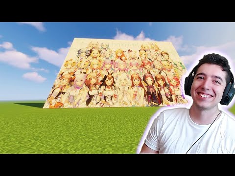 World largest minecraft pixel ever created - enormous Hololive Map painting Reaction