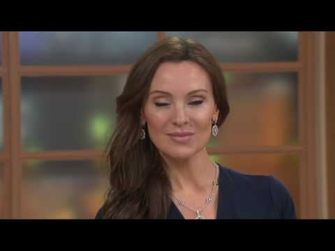 Judith Ripka Sterling Silber Pink Turmalin & Diamonique Kreuz Enhancer auf QVC