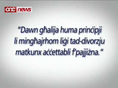 "Il-mistoqsija ghandha tkun Preciza" (re: Divorzju) - Joseph Muscat