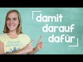 Learn German Da Compounds Part 1 Dafür Damit Darauf B1 With Jenny