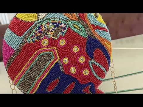 Embroidered female women clutch and eveninig