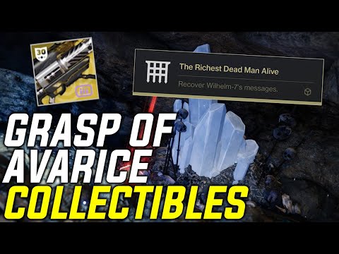 Destiny 2: ALL 12 Grasp of Avarice Collectibles & Dialogue (Recover Wilhelm-7's Messages)