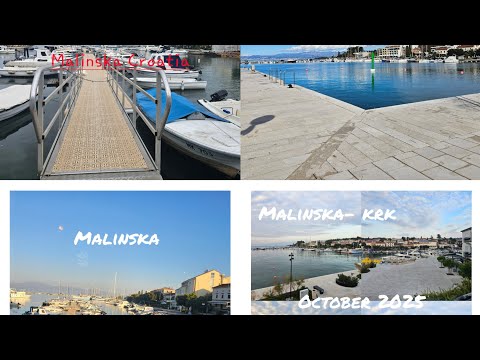 City Walk in the town of Malinska Island Krk - Croatia 4k 30fps