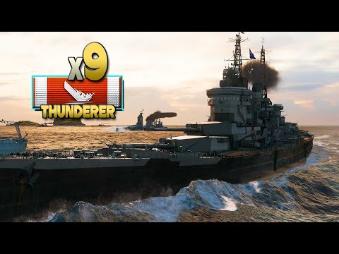 Battleship Thunderer: Nice performance on map "Crash Zone Alpha" - World of Warships