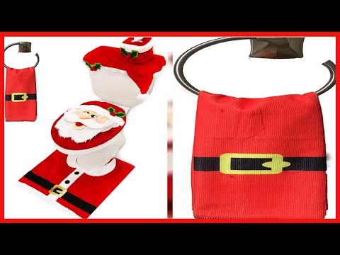 Great product -  JOYIN 5 Pieces Christmas Theme Bathroom Decoration Set w/ Toilet Seat Cover, Rugs,