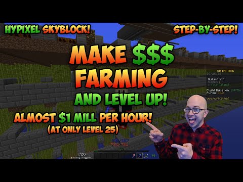 How to Make Money Farming and Level Up! (Hypixel...