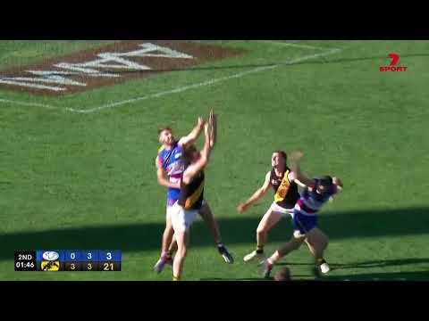 Prelim Final Hostplus SANFL Snapshot - Glenelg's Lachie Hosie goals over the back
