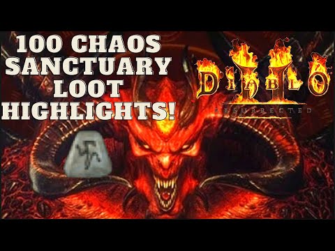 D2R - 100 Chaos Sanctuary Runs Loot Highlights (High Rune Drop)