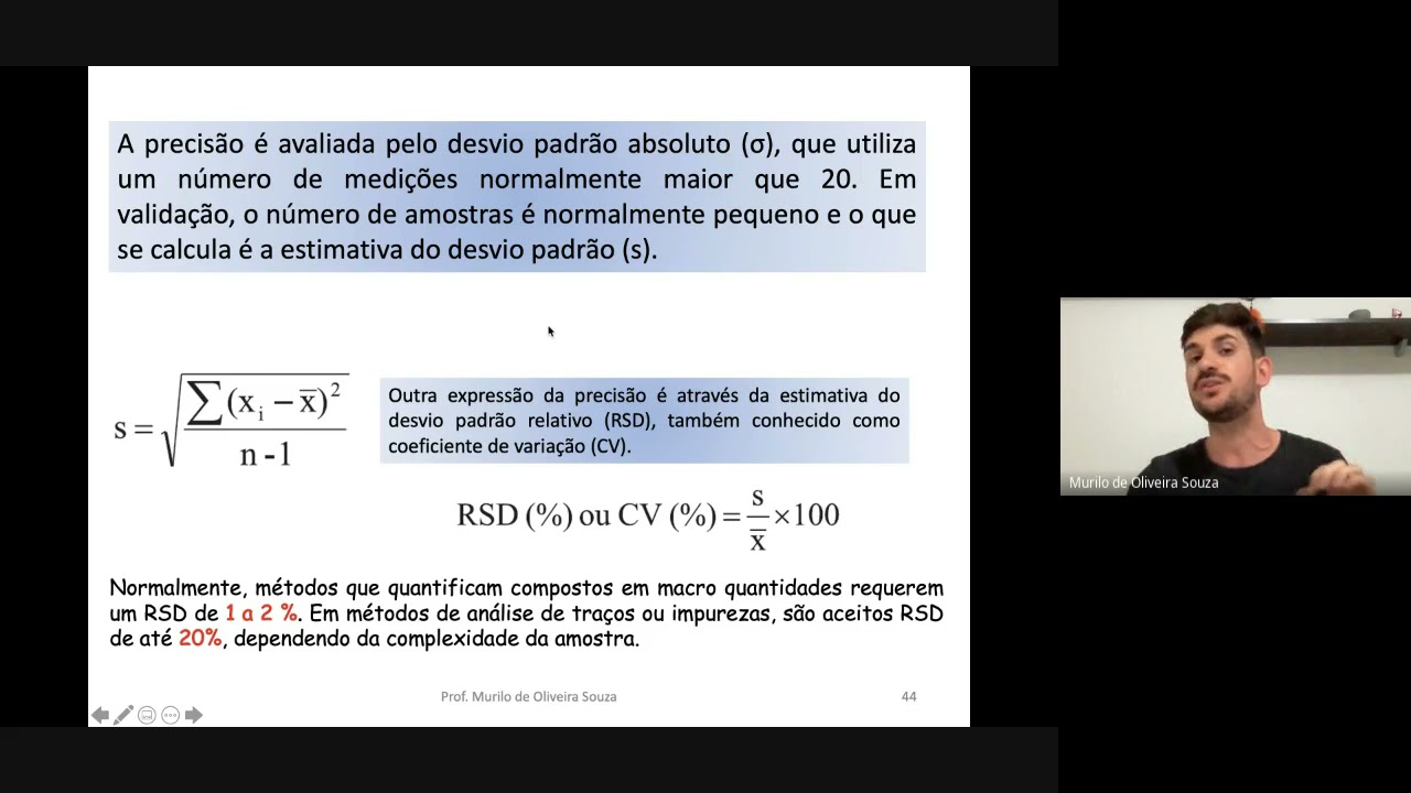 Aula 4 _ Validação de Métodos Analíticos: Precisão e Exatidão