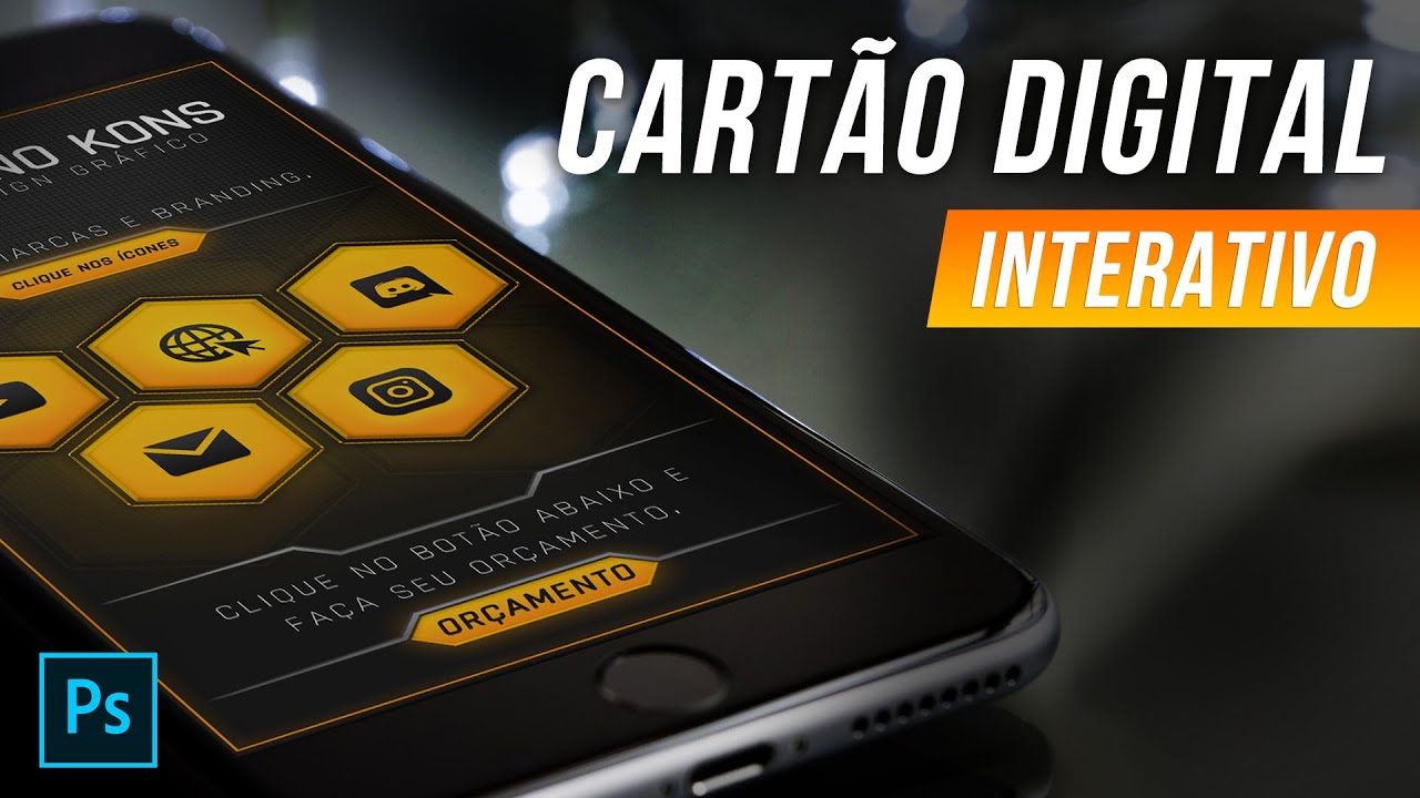 CARTÃO DIGITAL COM 6 BOTÕES (LINKS) PRA WHATSAPP. PHOTOSHOP TUTORIAL.