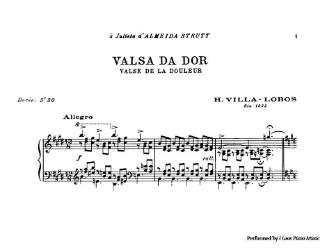 Villa-Lobos Valsa Da Dor (Waltz of Sorrow) / Piano Sheet music