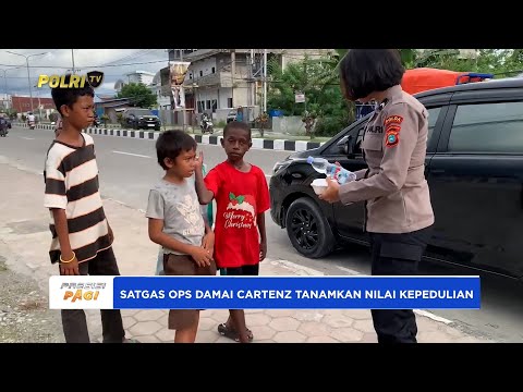 SATGAS OPS DAMAI CARTENZ TANAMKAN NILAI KEPEDULIAN LEWAT AKSI BERBAGI DI JALANAN TIMIKA