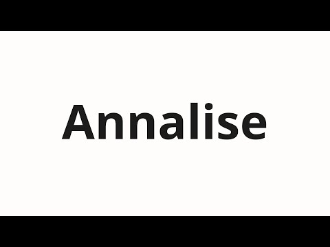 How to pronounce Annalise