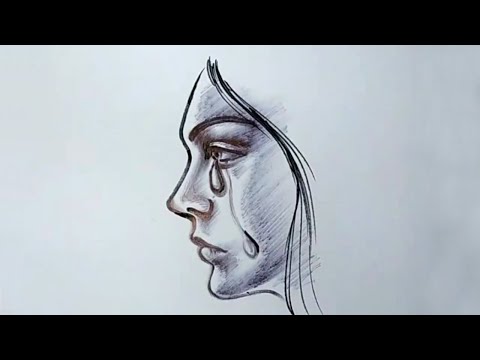Today I Inspired from "Weeknd "Save your tears for another day" Lyrics / A Sad Girl Drawing / Sketch
