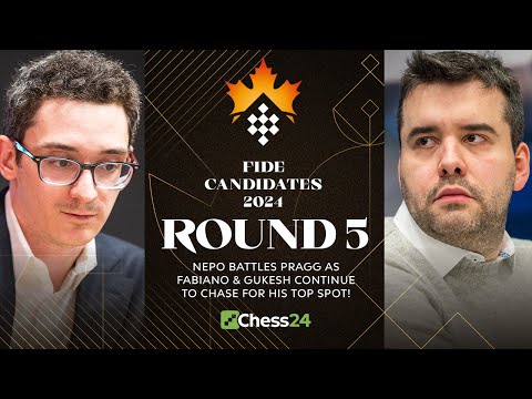 FIDE Candidates 2024 Rd 5 | Ian Battles Pragg As Fabiano & Gukesh Continue To Chase His Top Spot!