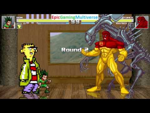 The Alien Queen And Major Force VS Gon Freecss And Ed In A MUGEN Match / Battle / Fight