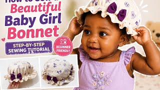How To Sew a Beautiful Baby Girl Bonnet (baby cap) Step_By_Step Tutorial 