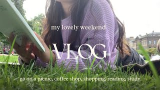 vlog | エディンバラでのんびり過ごす週末🧺🥨 | go on a picnic•latte •reading•study in the library🍐✍🏼🧘‍♀️