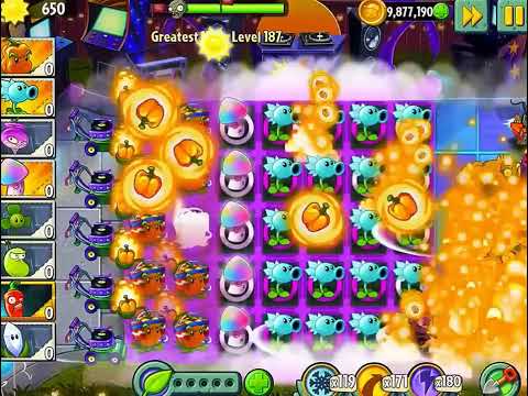 Plants vs Zombies 2 Greatest Hits Epic Hack - Level 187 - Snowpea & Pepper Pult II.