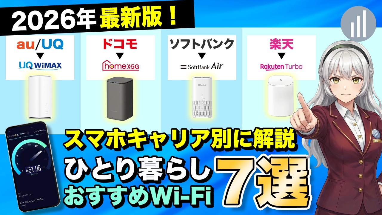 【2026年最新】一人暮らしWiFiの正解はこれ！おすすめベスト7