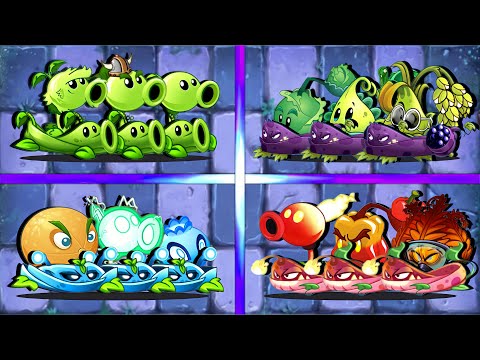 4 Team Vine + Random Plants Battles - Who Will Win? - PvZ 2 Team Plants vs Team Plants