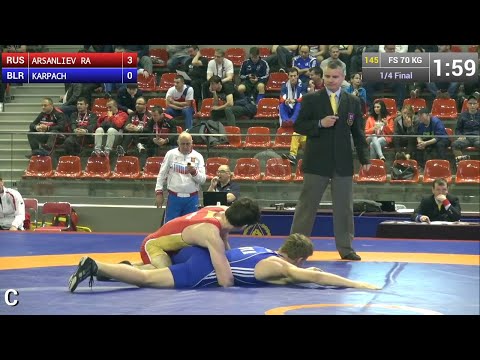 1/4 Final FS - 70 kg: Rasul ARSANLIEV (RUS) vs. Andrei KARPACH (BLR)