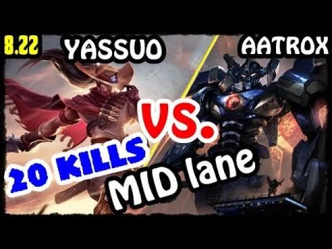 YASSUO Yasuo MID - Yasuo vs Aatrox Stream 8.22 Gameplay Season 8
