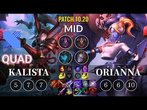 DRX Quad Kalista vs Orianna Mid - KR Patch 10.20