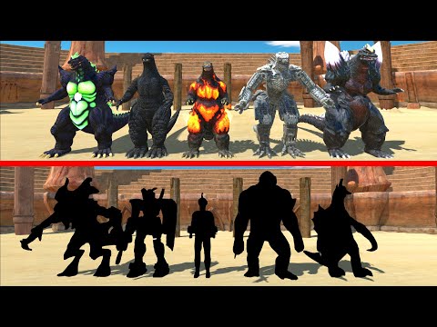 Team Godzilla VS Random Team - Animal Revolt Battle Simulator