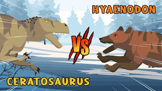 Ceratosaurus vs Hyaenodon | Dinosaurs vs Ice Age Animals [S1] | Dino Animation
