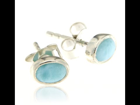 Cercei Argint 925 Larimar Natural - Eleganta Oceanica