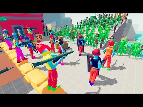 Zombie 100 Units vs Army Soldier - Totally Accurate Battle Simulator TABS