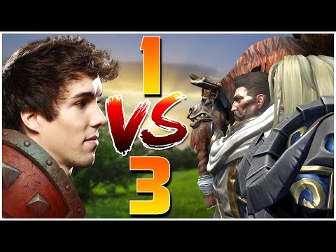 1 vs 3 PLAYERS !!! | WC3 | Grubby