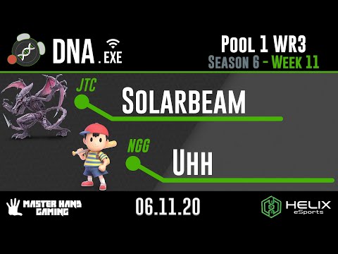 DNA.EXE S6:W11 - JTC | SolarBeam (Ridley) vs Uhh (Mii Brawler, Ness) - Pool 1 WR3